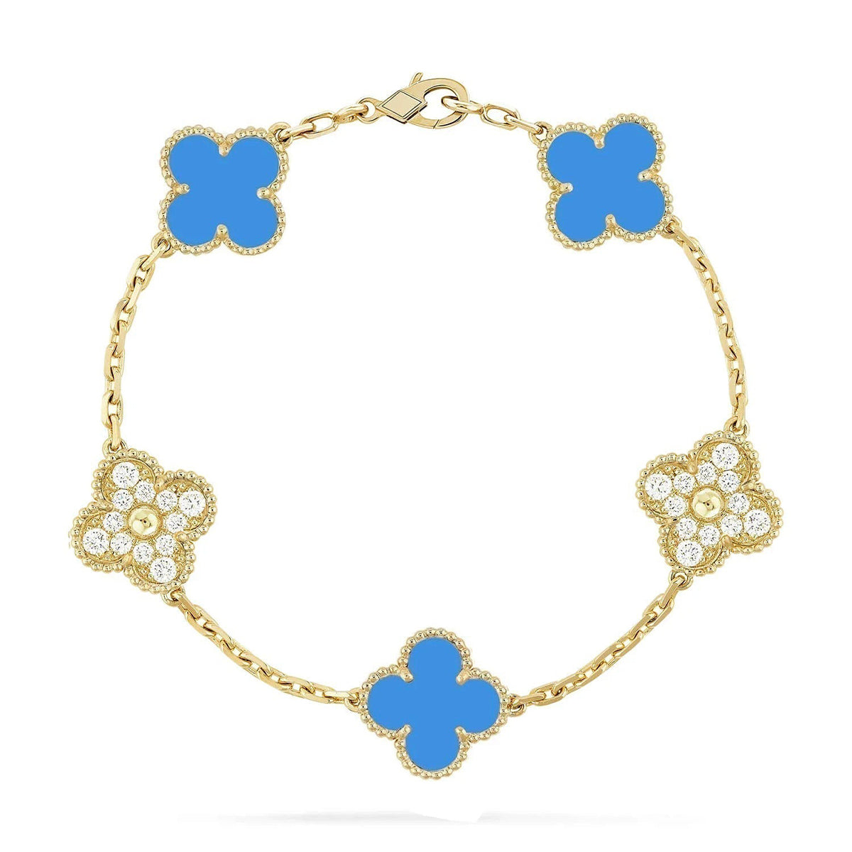 [Stars Jewelry] CLOVER 5 MOTIF BLUE AGATE BRACELET COLLECTION