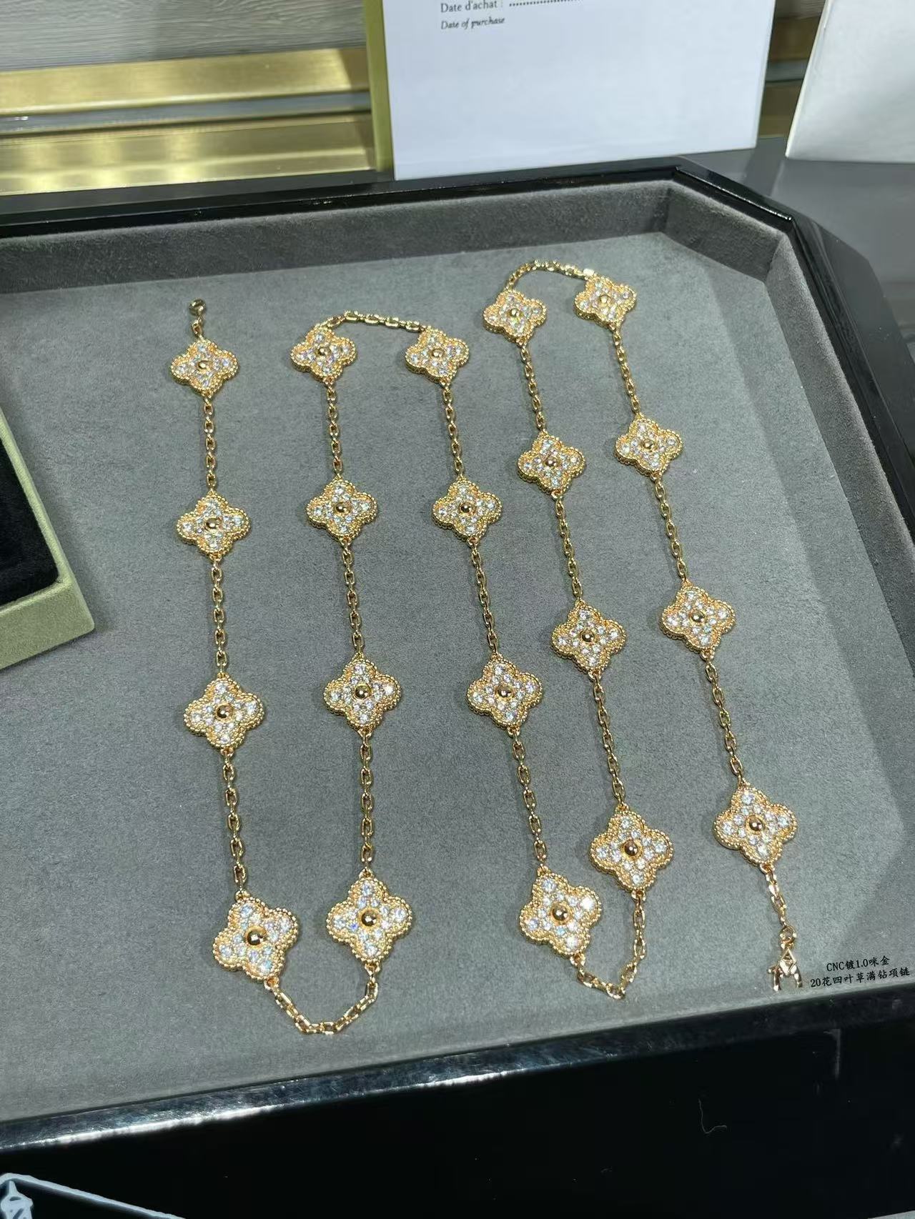 [Stars Jewelry]CLOVER 20 MOTIFS FULL-DIAMOND NECKLACE