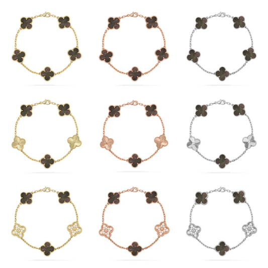 [Stars Jewelry] CLOVER 5 MOTIF GRAY MOP BRACELET COLLECTION