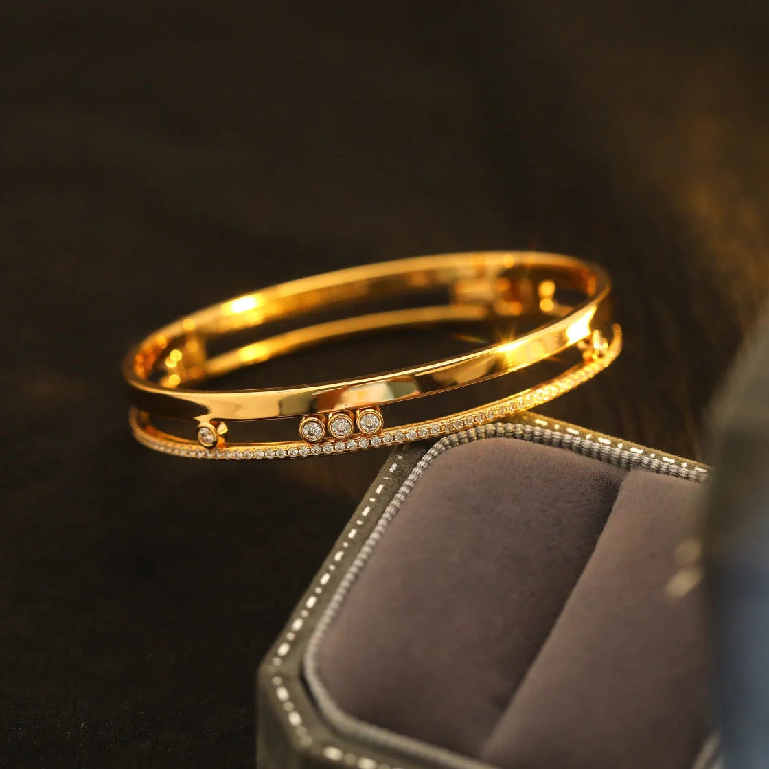 [Stars Jewelry]Move Romane Diamond Bangle Bracelet