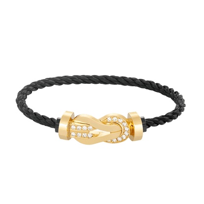 [Stars Jewelry]CHANCE LARGE 8 FIGURE BUCKLE HALF DIAMOND BRACELET GOLD