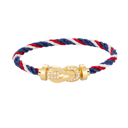[Stars Jewelry]CHANCE LARGE 8 FIGURE BUCKLE HALF DIAMOND BRACELET GOLD