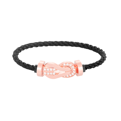 [Stars Jewelry]CHANCE LARGE 8 FIGURE BUCKLE HALF DIAMOND BRACELET ROSE GOLD