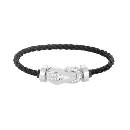 [Stars Jewelry]CHANCE LARGE 8 FIGURE BUCKLE HALF DIAMOND BRACELET SILVER
