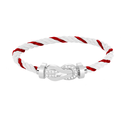 [Stars Jewelry]CHANCE LARGE 8 FIGURE BUCKLE HALF DIAMOND BRACELET SILVER