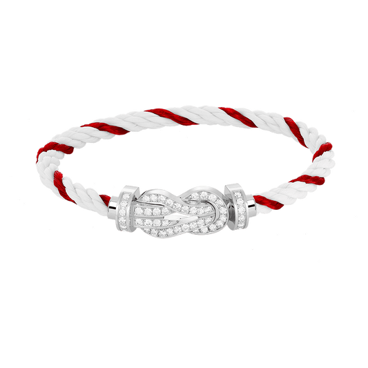 [Stars Jewelry]CHANCE LARGE 8 FIGURE BUCKLE FULL DIAMOND BRACELET SILVER