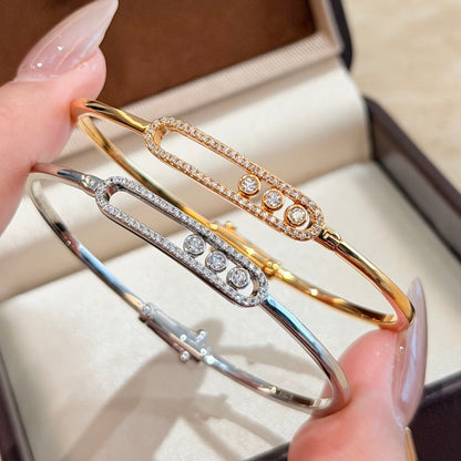 [Stars Jewelry]Move Pavé Diamond Bangle Bracelet M
