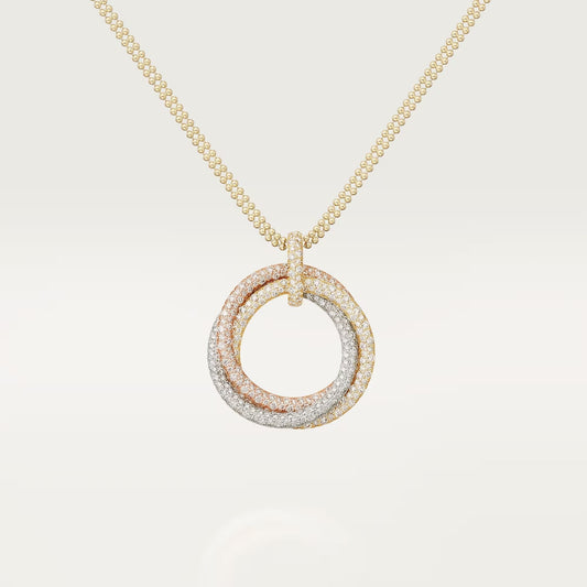 [Stars Jewelry]TRINITY LARGE FULL DIAMOND  NECKLACE