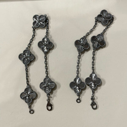 [Stars Jewelry]CLOVER 5 MOTIF BLACK BRACELET