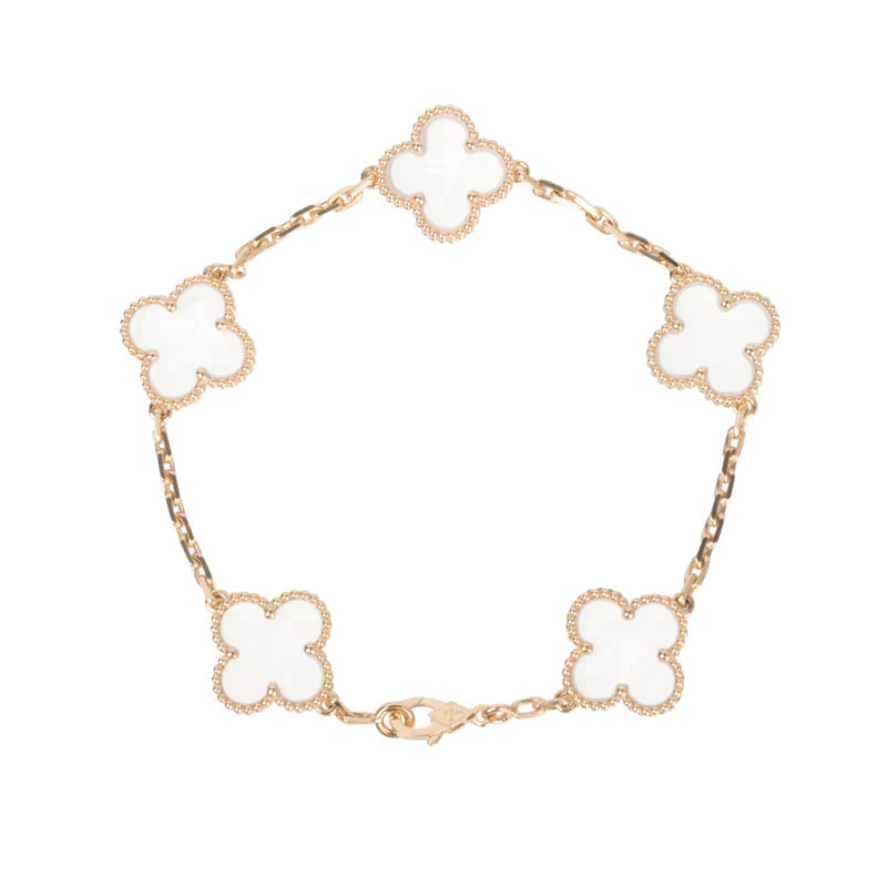 [Stars Jewelry]CLOVER 5 MOTIF ROCK CRYSTAL BRACELET