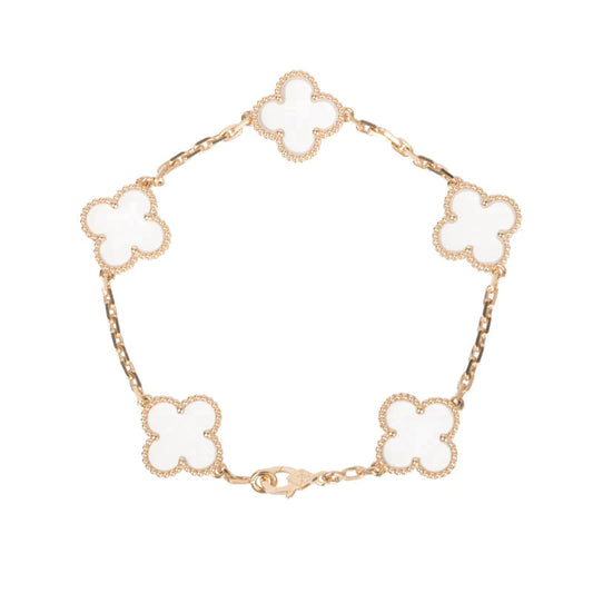 [Stars Jewelry]CLOVER 5 MOTIF ROCK CRYSTAL BRACELET