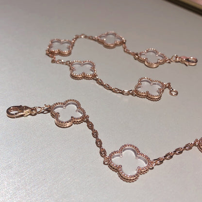 [Stars Jewelry]CLOVER 5 MOTIF ROCK CRYSTAL BRACELET