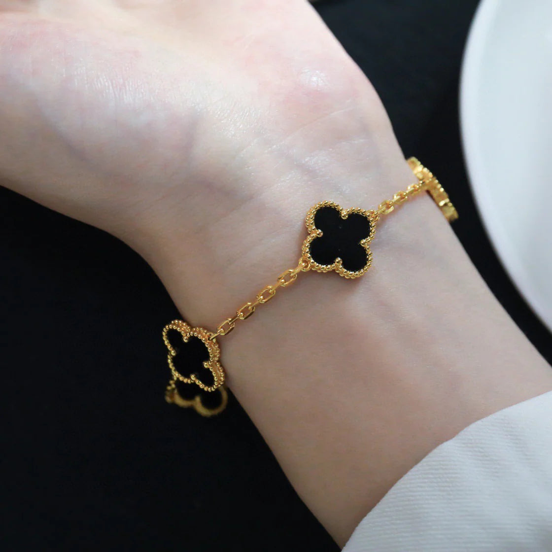 [Stars Jewelry] CLOVER 5 MOTIF ONYXS BRACELET COLLECTION
