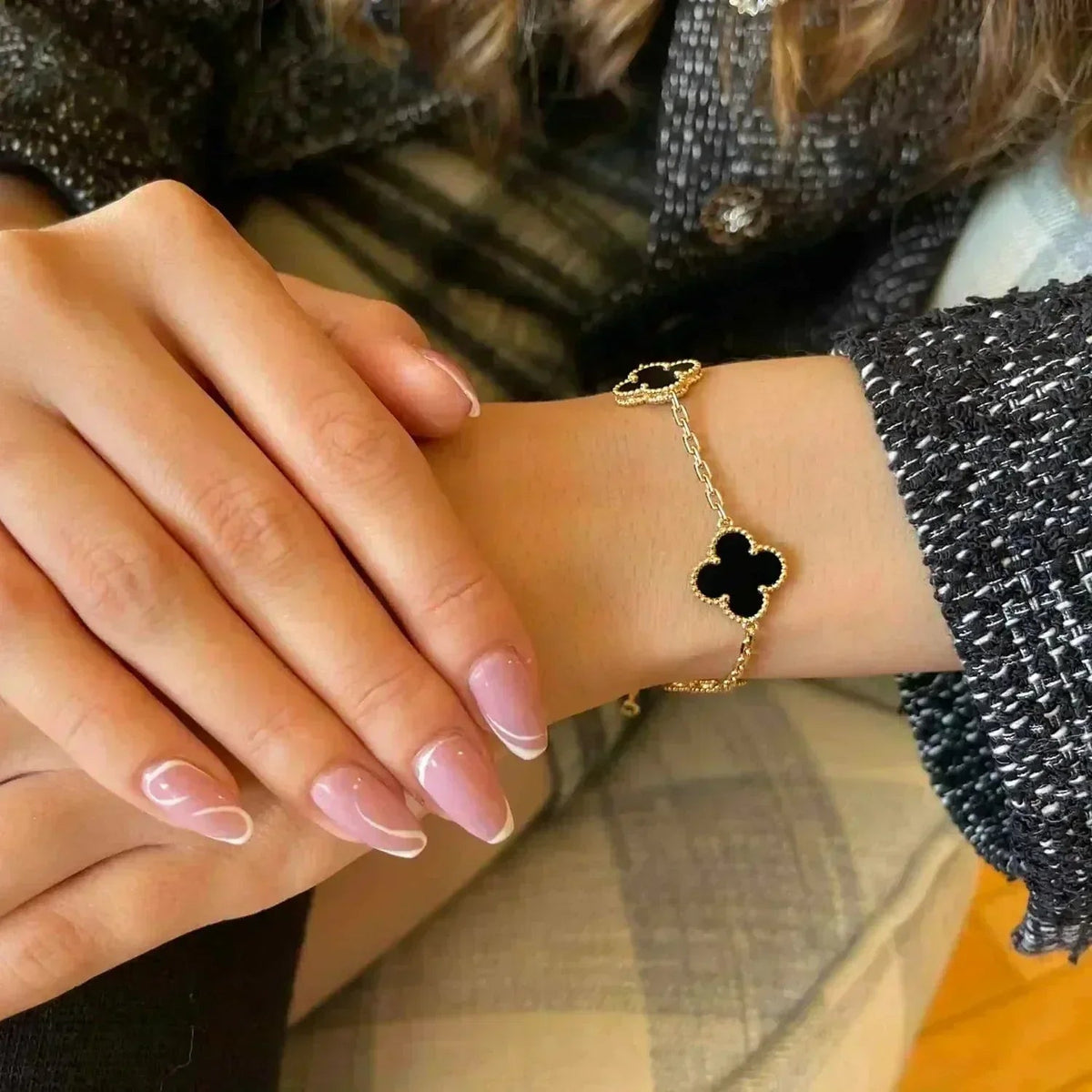 [Stars Jewelry] CLOVER 5 MOTIF ONYXS BRACELET COLLECTION