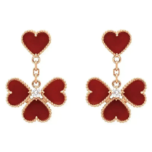 [Stars Jewelry]SWEET CLOVER CARNELIAN EARRINGS