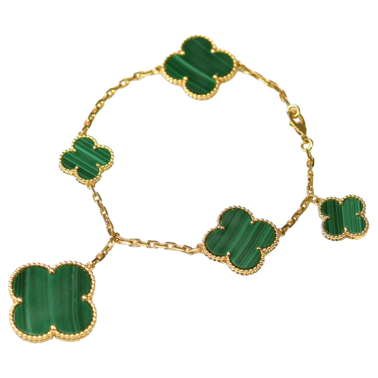 [Stars Jewelry]MAGIC CLOVER MALACHITE GOLD BRACELET 5 MOTIFS