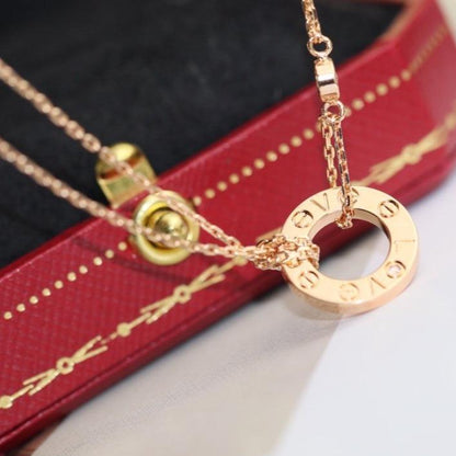 [Stars Jewelry]LOVE NECKLACE ADJUSTABLE ROSE GOLD 2 DIAMOND