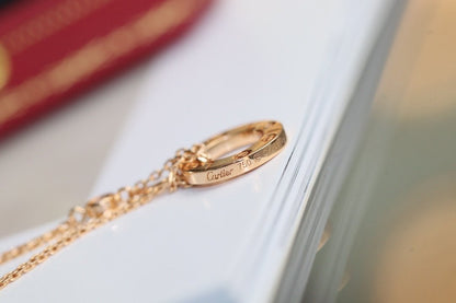 [Stars Jewelry]LOVE NECKLACE ADJUSTABLE ROSE GOLD 2 DIAMOND