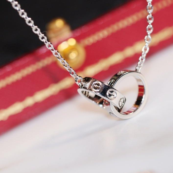[Stars Jewelry]LOVE NECKLACE PINK GOLD AND SILVER