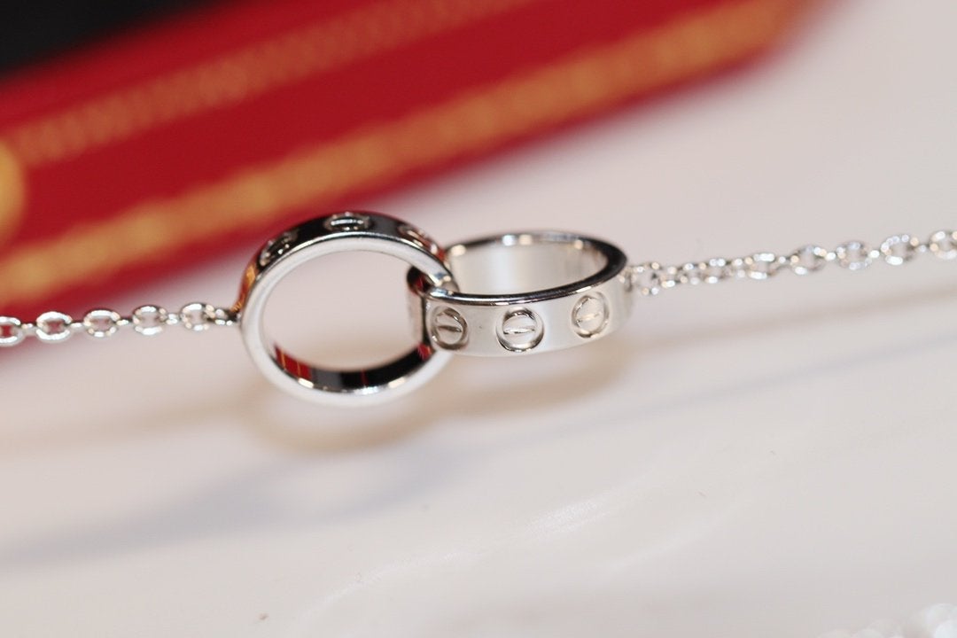 [Stars Jewelry]LOVE NECKLACE PINK GOLD AND SILVER