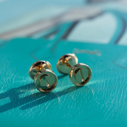 [Stars Jewelry]LOVE EARRINGS PINK GOLD 10MM