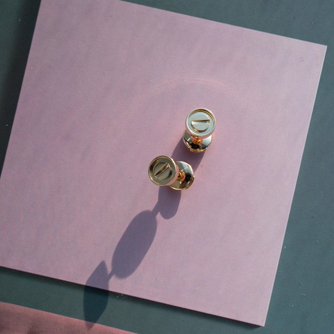 [Stars Jewelry]LOVE EARRINGS PINK GOLD 10MM