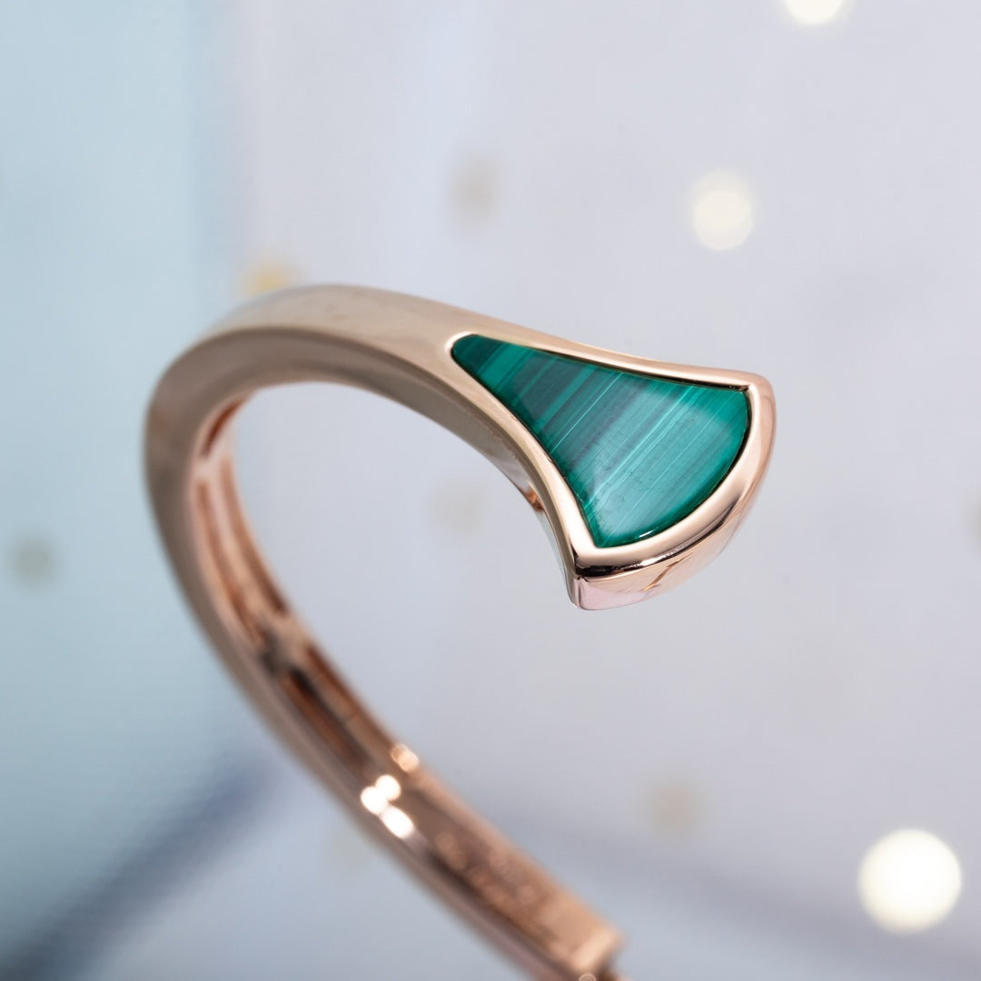 [Stars Jewelry]DREAM BRACELET OPEN MALACHITE PINK GOLD