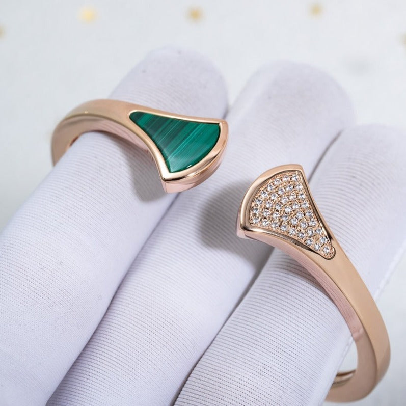 [Stars Jewelry]DREAM BRACELET OPEN MALACHITE PINK GOLD