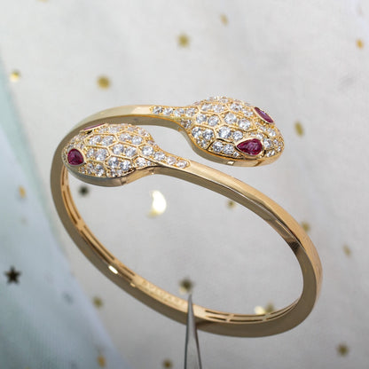 [Stars Jewelry]SERPENTI BRACELET PINK GOLD DIAMOND DOUBLE SNAKE