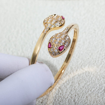 [Stars Jewelry]SERPENTI BRACELET PINK GOLD DIAMOND DOUBLE SNAKE