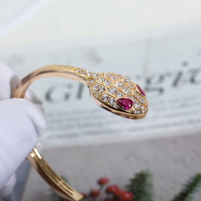 [Stars Jewelry]SERPENTI BRACELET PINK GOLD DIAMOND DOUBLE SNAKE