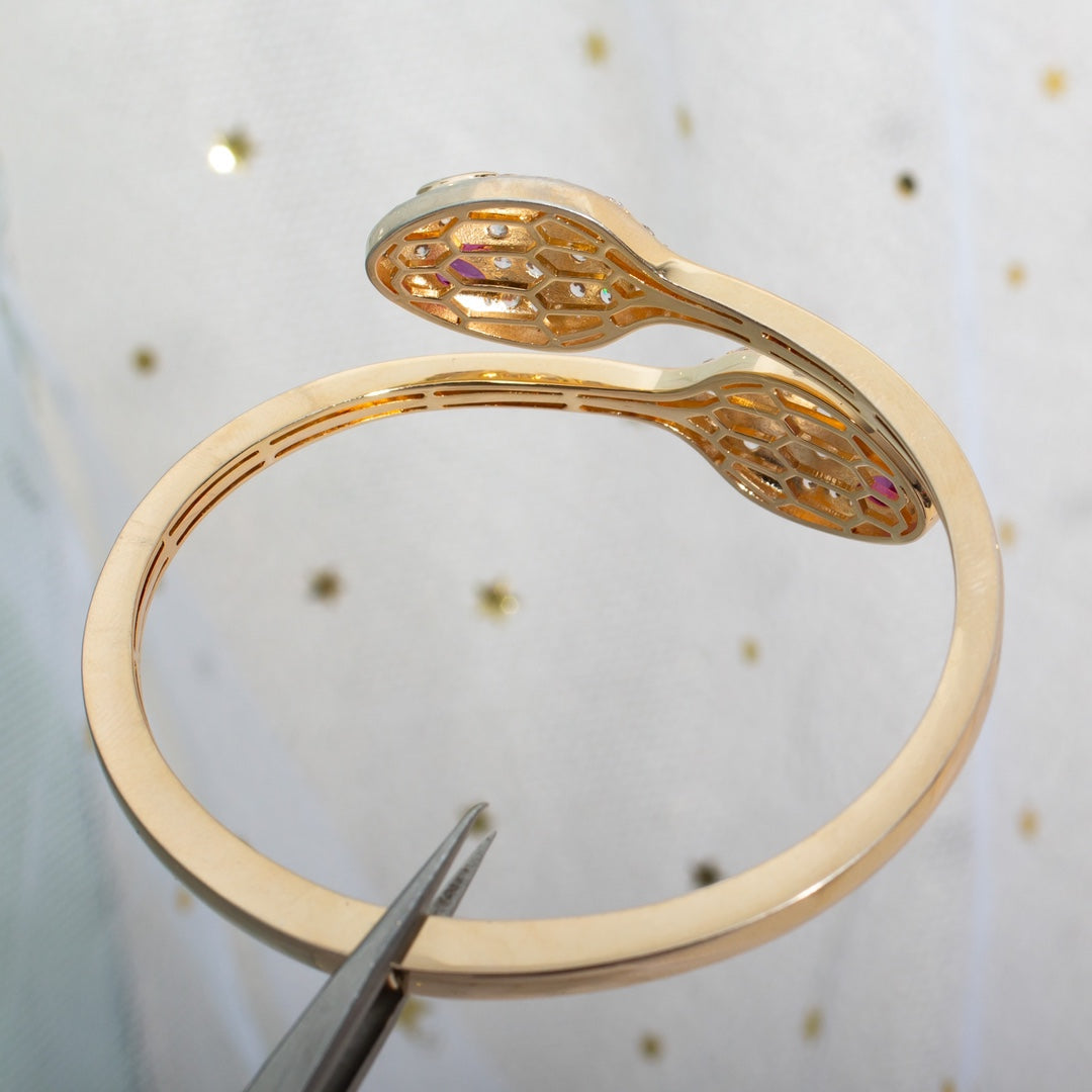 [Stars Jewelry]SERPENTI BRACELET PINK GOLD DIAMOND DOUBLE SNAKE