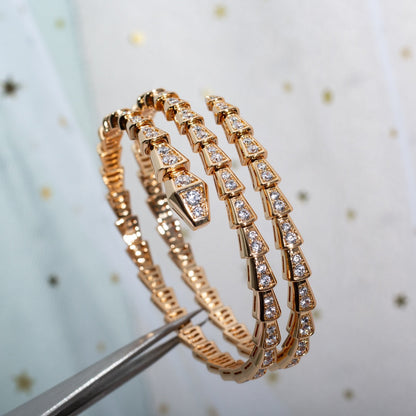 [Stars Jewelry]SERPENTI BRACELET PINK GOLD DIAMOND DOUBLE ROW