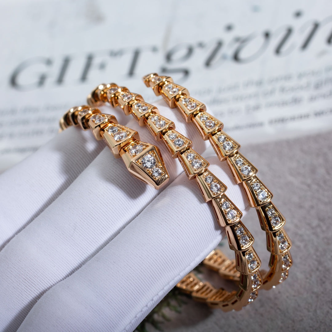 [Stars Jewelry]SERPENTI BRACELET PINK GOLD DIAMOND DOUBLE ROW