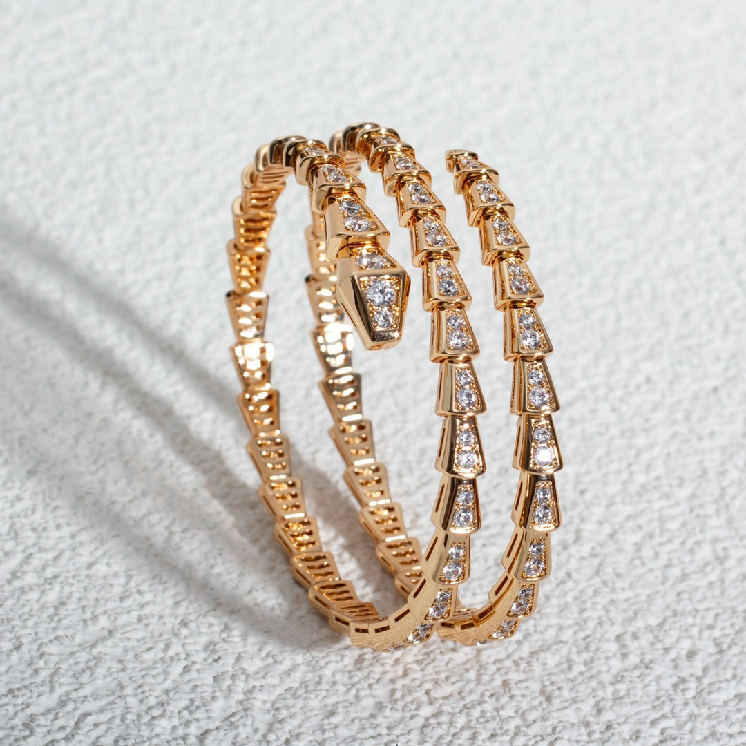 [Stars Jewelry]SERPENTI BRACELET PINK GOLD DIAMOND DOUBLE ROW