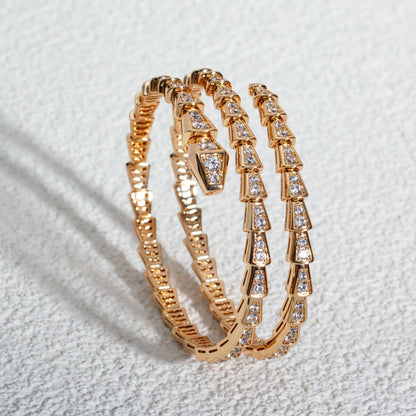 [Stars Jewelry]SERPENTI BRACELET PINK GOLD DIAMOND DOUBLE ROW