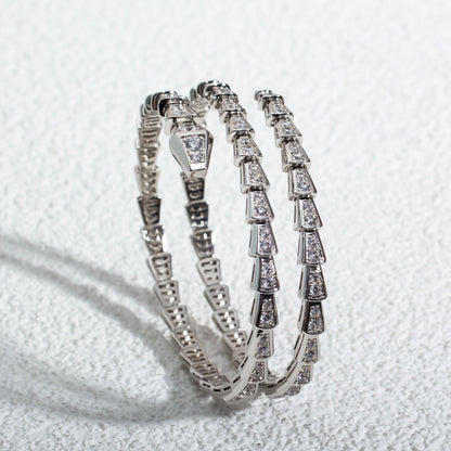 [Stars Jewelry]SERPENTI BRACELET SILVER DIAMOND DOUBLE ROW