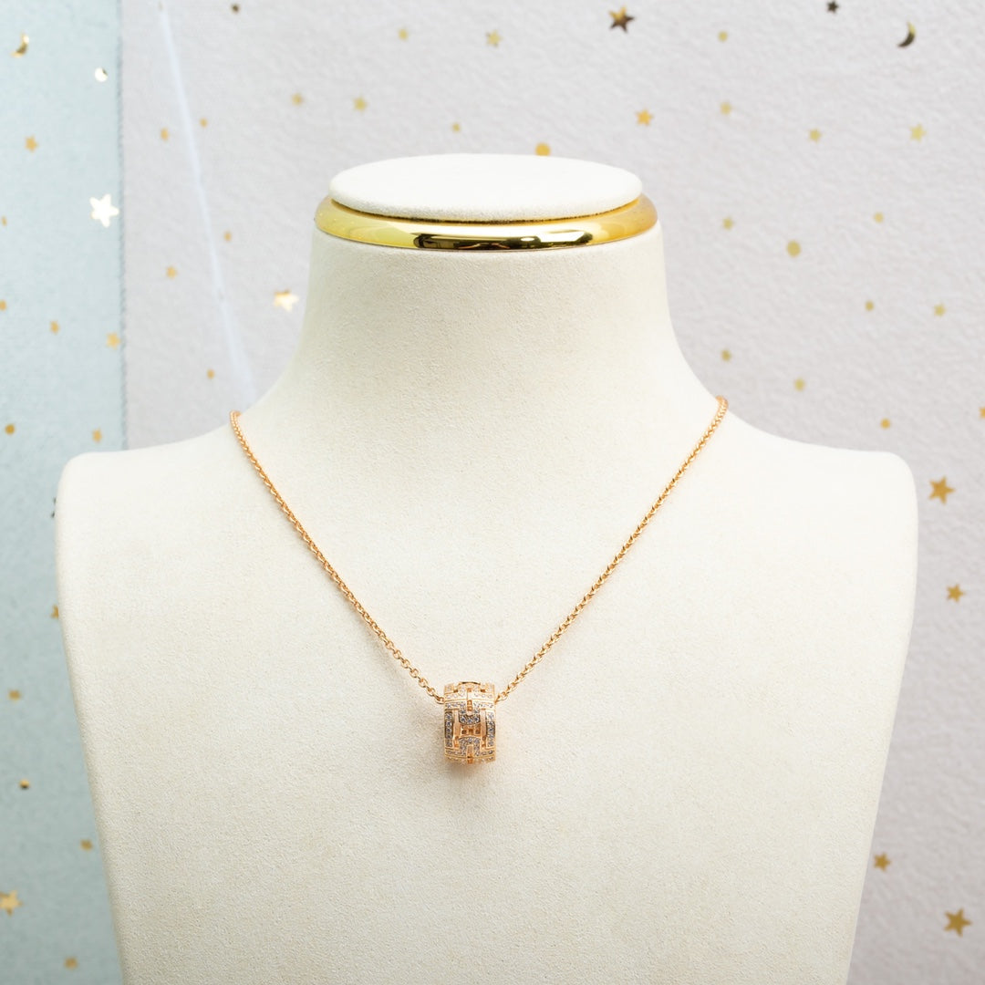 [Stars Jewelry]PARENTESI NECKLACE PINK GOLD DIAMOND