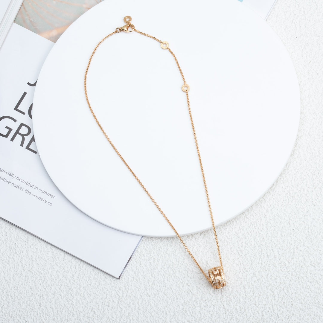 [Stars Jewelry]PARENTESI NECKLACE PINK GOLD DIAMOND