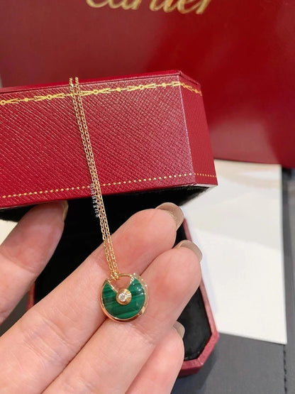 [Stars Jewelry]AMULETTE ROSE GOLD MALACHITE NECKLACE