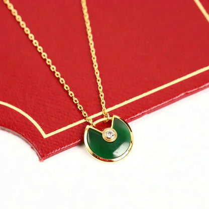 [Stars Jewelry]AMULETTE GOLD MALACHITE NECKLACE