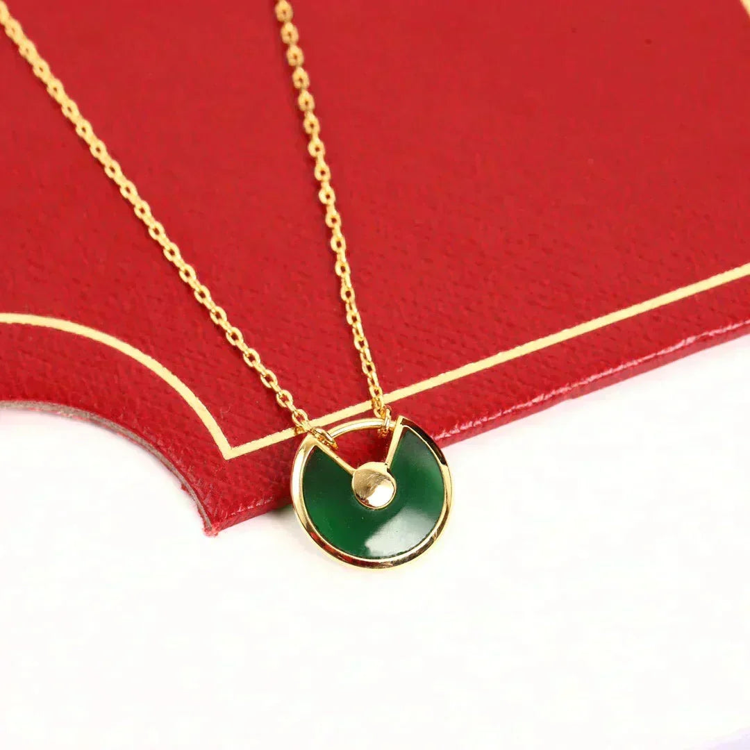[Stars Jewelry]AMULETTE GOLD MALACHITE NECKLACE