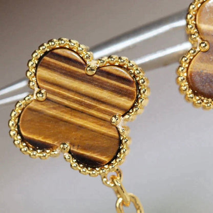 [Stars Jewelry]CLOVER  2 MOTIF  TIGER EYE CARNELIAN EARRINGS