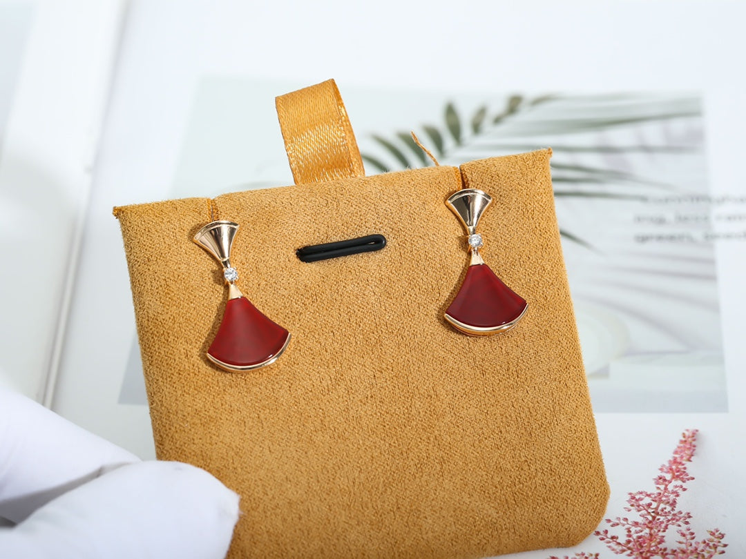 [Stars Jewelry]DREAM Carnelian PINK GOLD EARRINGS