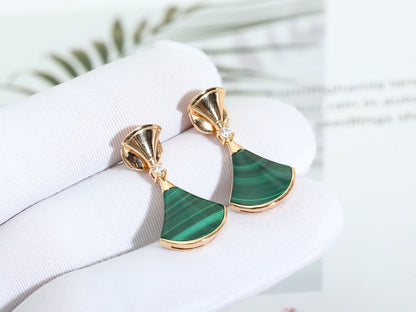 [Stars Jewelry]DREAM MALACHITE PINK GOLD EARRINGS