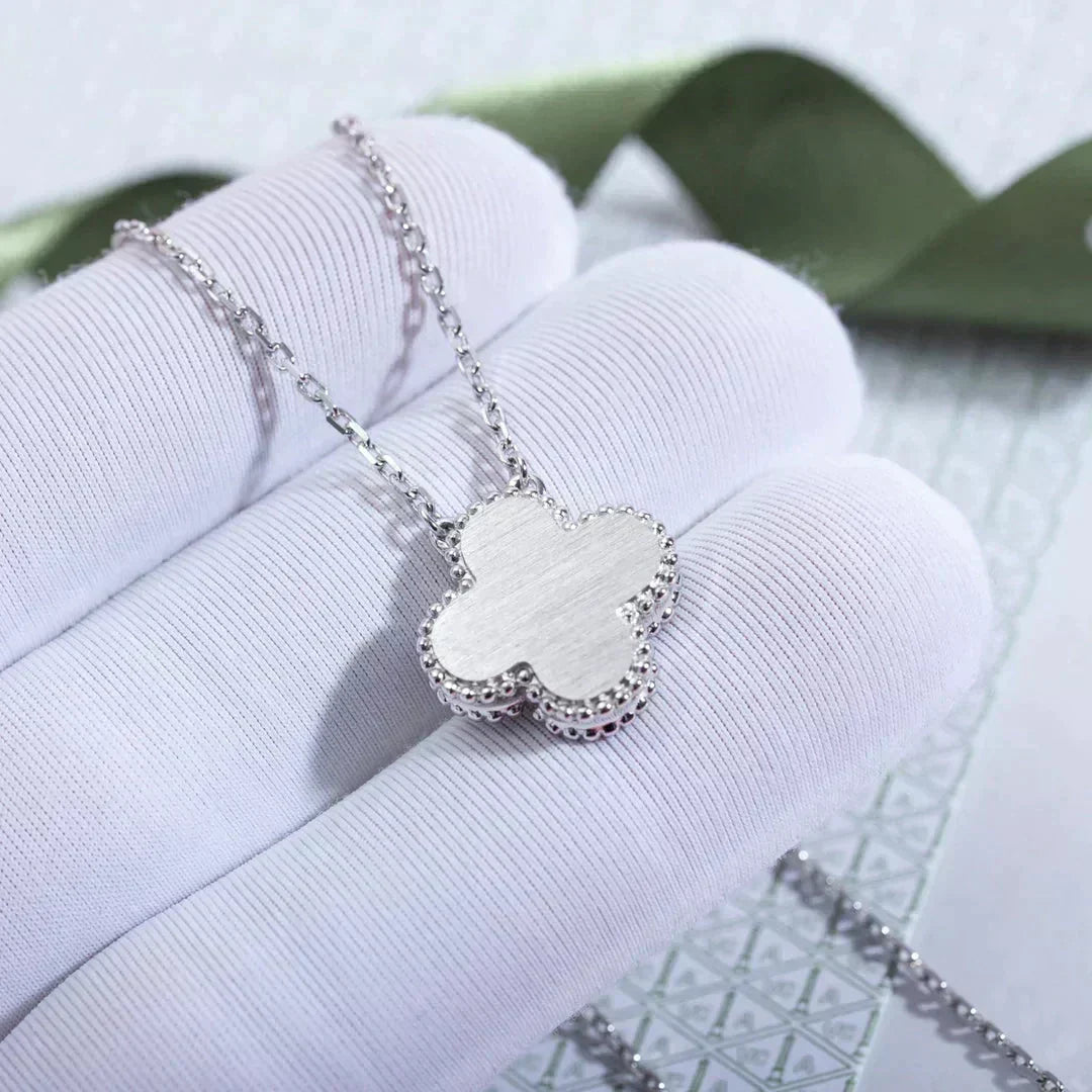 [Stars Jewelry]CLOVER  15MM DIAMOND LASER NECKLACE SILVER