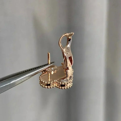 [Stars Jewelry]CLOVER MEDIUM 1 MOTIFS  PINK MOP DIAMOND EARRINGS