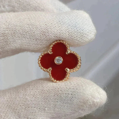 [Stars Jewelry]CLOVER MEDIUM 1 MOTIFS CARNELIAN  DIAMOND earrings