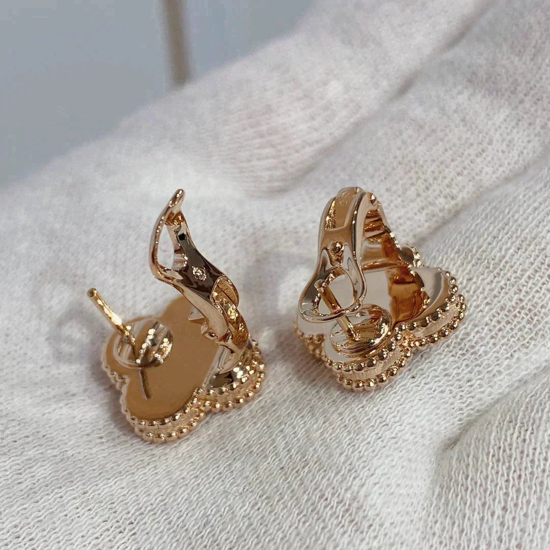[Stars Jewelry]CLOVER MEDIUM 1 MOTIFS CARNELIAN  DIAMOND earrings
