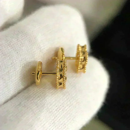 [Stars Jewelry]CLOVER MINI 9.5MM MALACHITE  EARRINGS